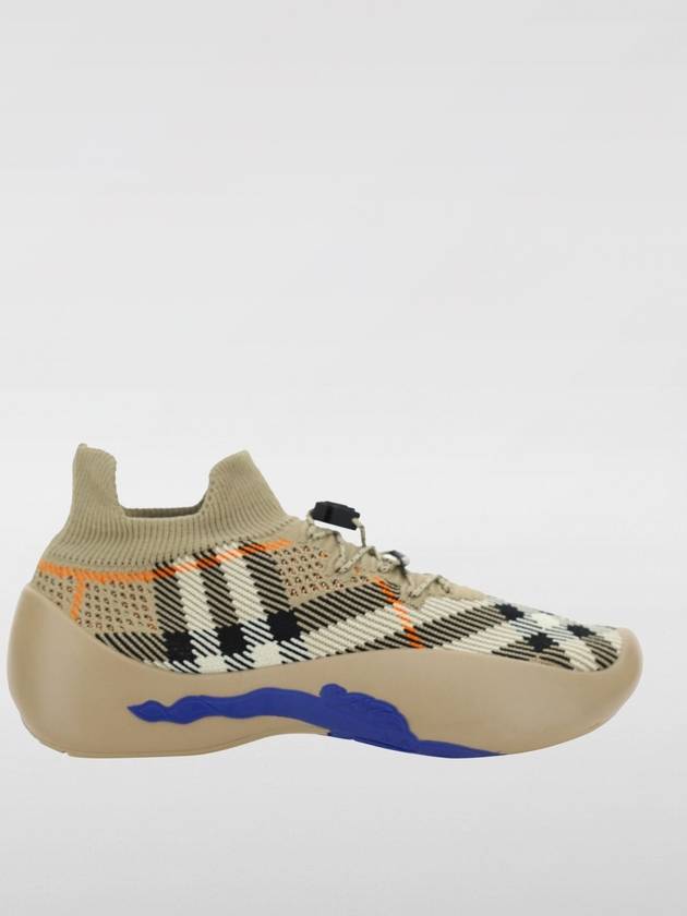 Burberry Neptune Check Knit Low Top Sneakers Sand