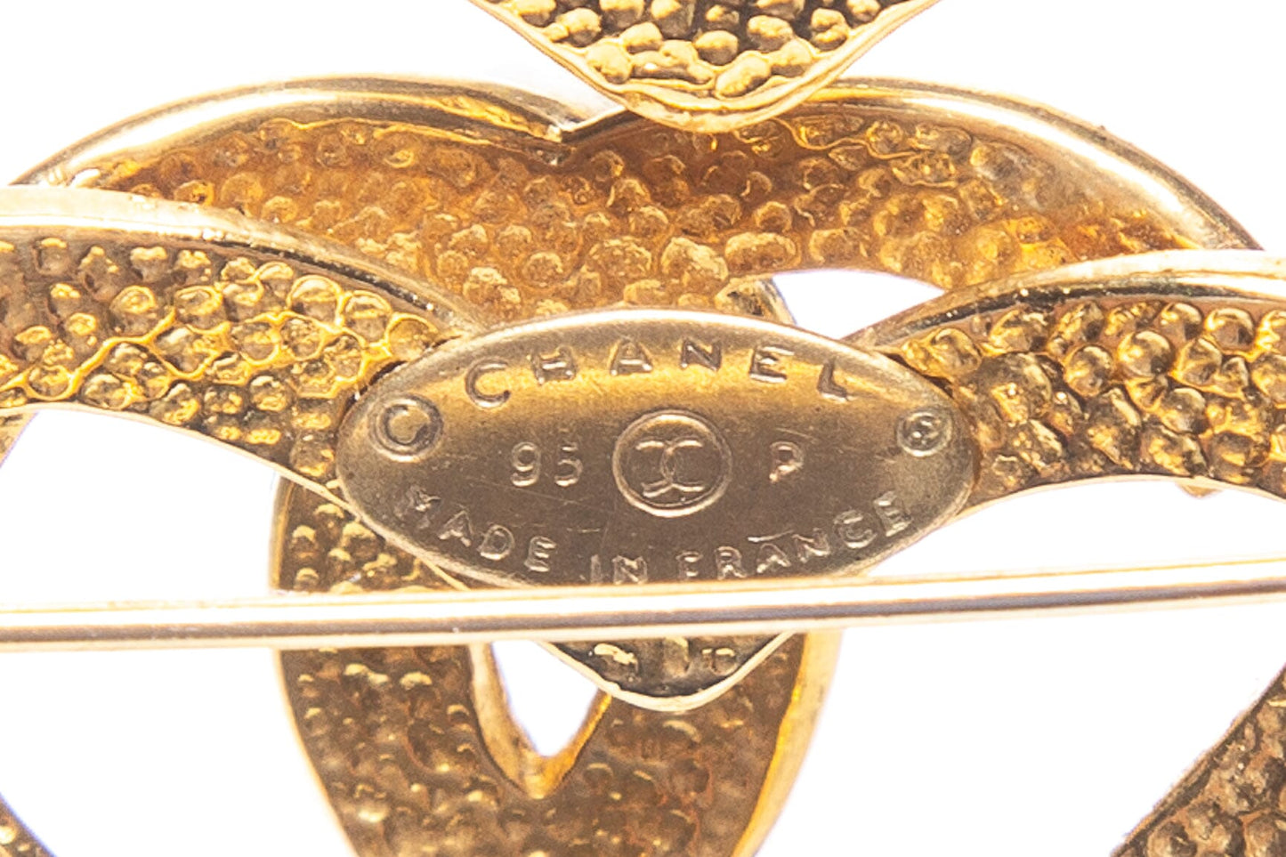 Chanel Vintage 1995 Spring Double Heart Gold Brooch