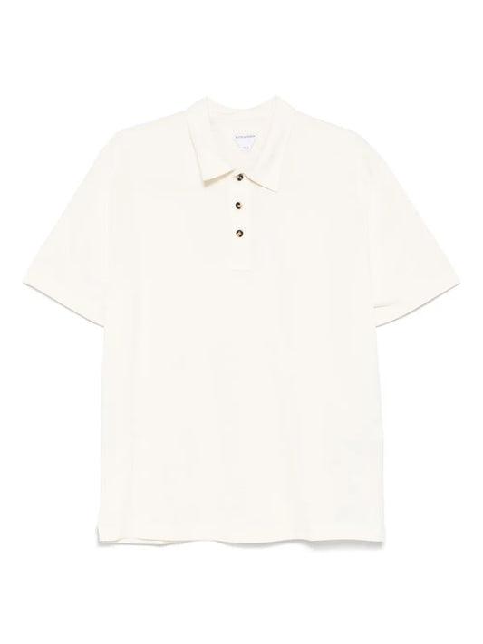Bottega Veneta Men Fine Cotton Piqué Jersey Polo