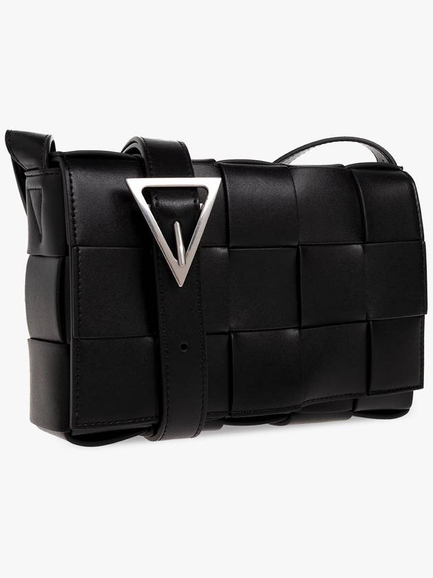 Bottega Veneta Urban Leather Crossbody Cassette Black Silver