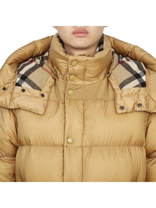 Burberry Logo Patch Hooded Down Padding Beige