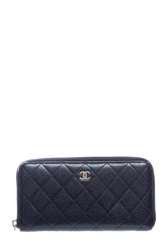 Chanel Black Quilted Caviar Wallet