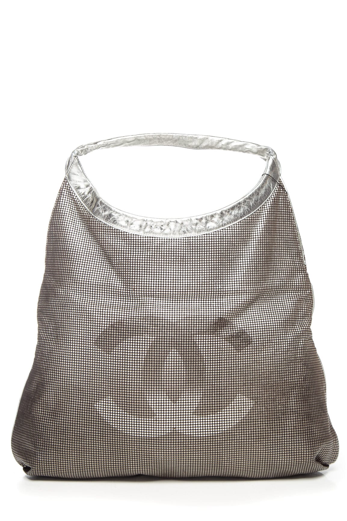 Chanel 2006/08 Silver Perforated Metallic Hollywood Hobo Handbag
