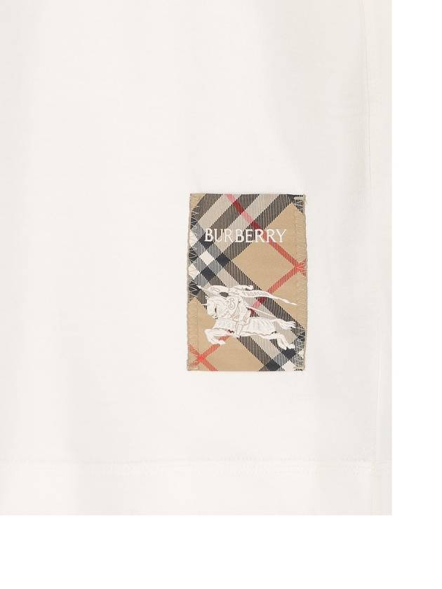Burberry Check Label Short Sleeve T-Shirt Chalk