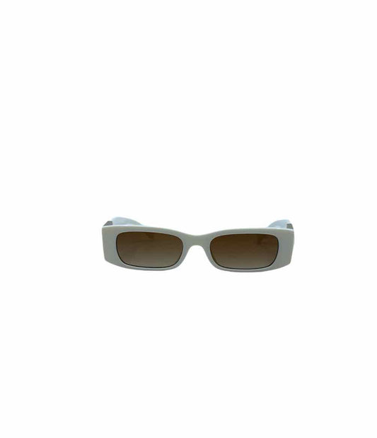 VALENTINO White Rectangle Sunglasses