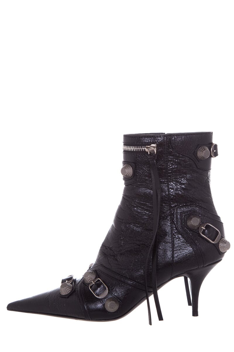 Balenciaga '22 Cagole Black Lambskin Leather Boots SZ 37