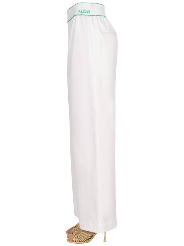 Bottega Veneta Women's Elastic Cotton Tennis Straight Pants White