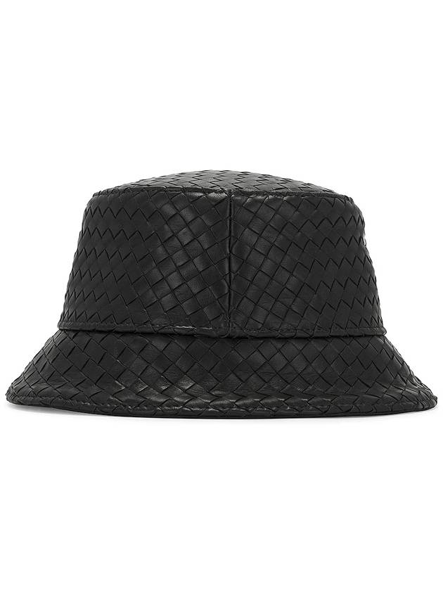 Bottega Veneta Intrecciato Leather Bucket Hat Black
