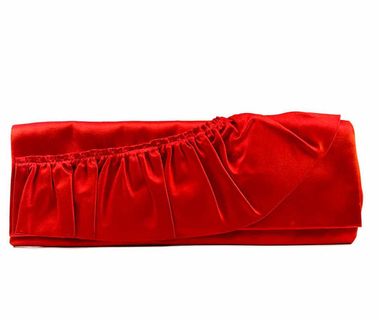 VALENTINO Red Satin Clutch