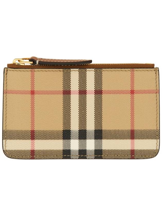 Burberry Check Print Coin Wallet Beige