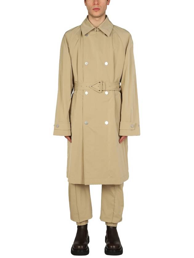 Bottega Veneta Men's Double Breasted Trench Coat Beige
