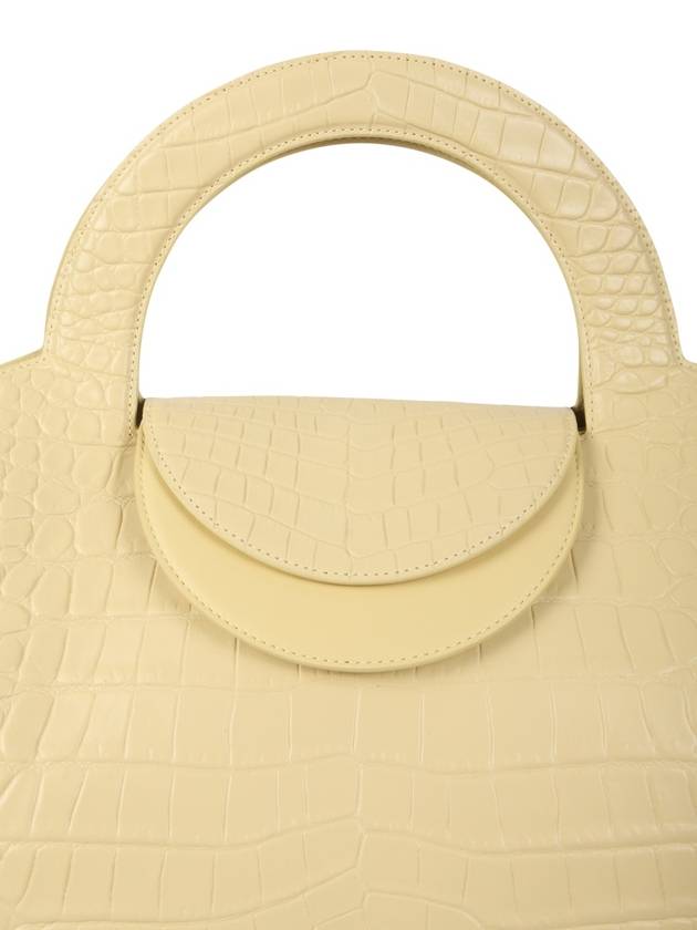 Bottega Veneta Stone Crocodile Embossed Basket Tote Bag Sand