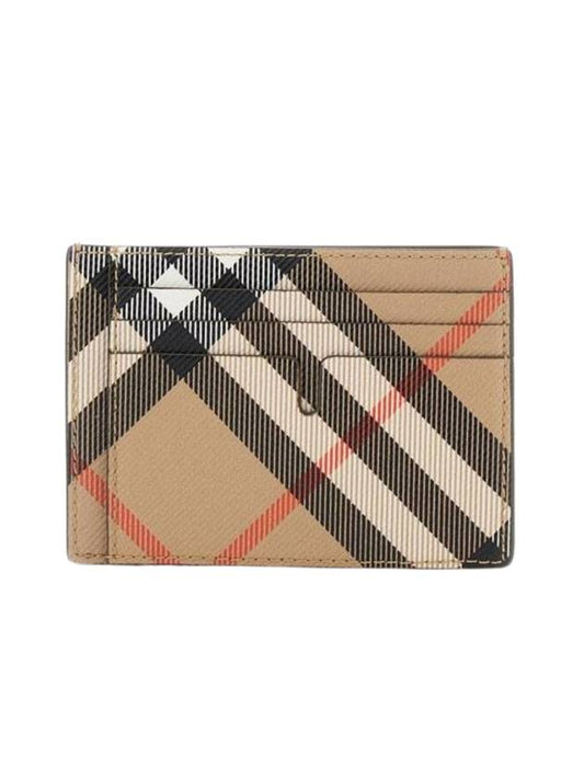 Burberry Check Card Wallet Beige