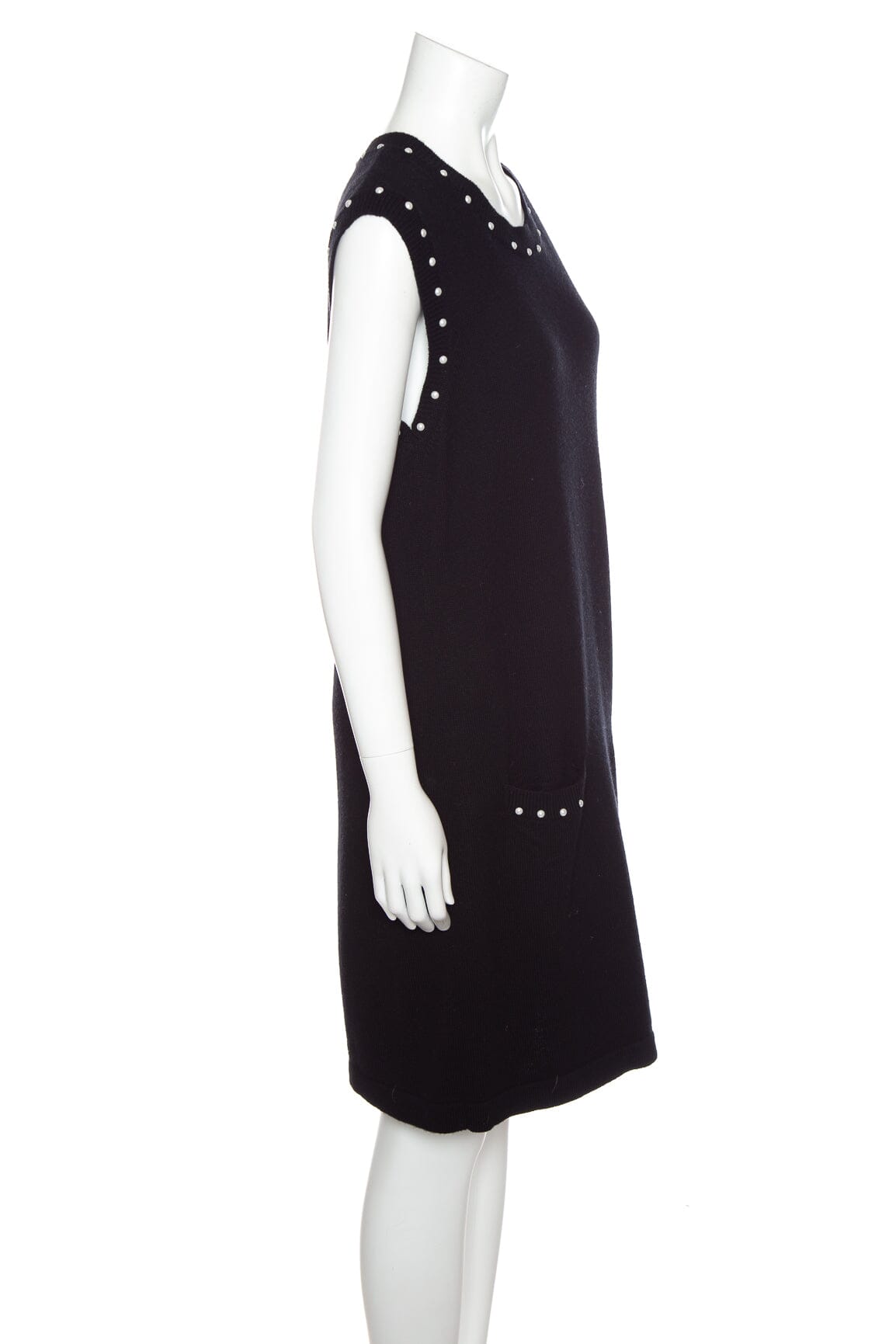 Chanel 2015 Autumn Black Pearl Detailed Dress SZ 40