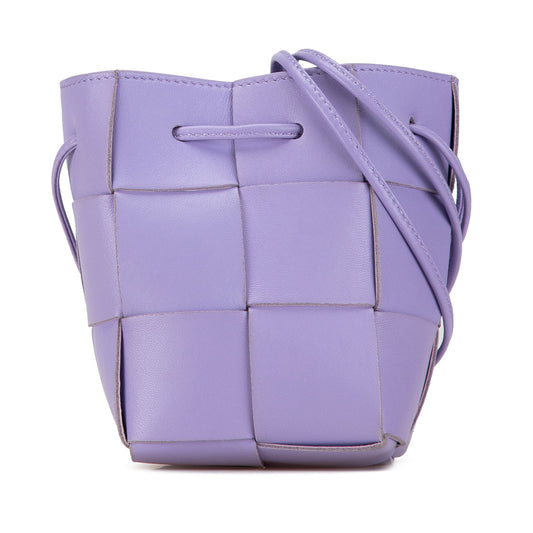 Purple Bottega Veneta Mini Nappa Intrecciato Cassette Bucket