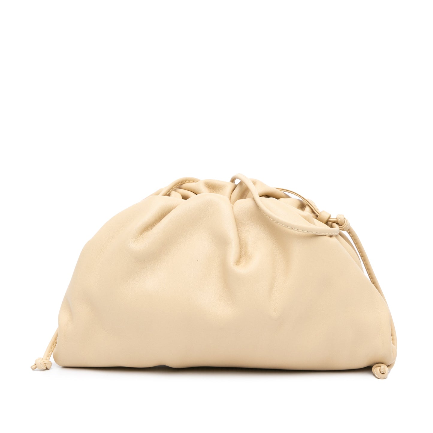 Beige Bottega Veneta Lambskin The Mini Pouch Crossbody Bag