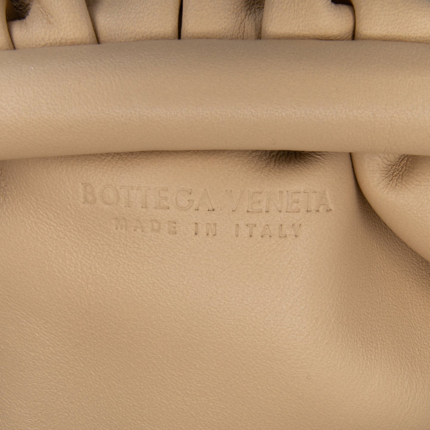 Beige Bottega Veneta Lambskin The Mini Pouch Crossbody Bag