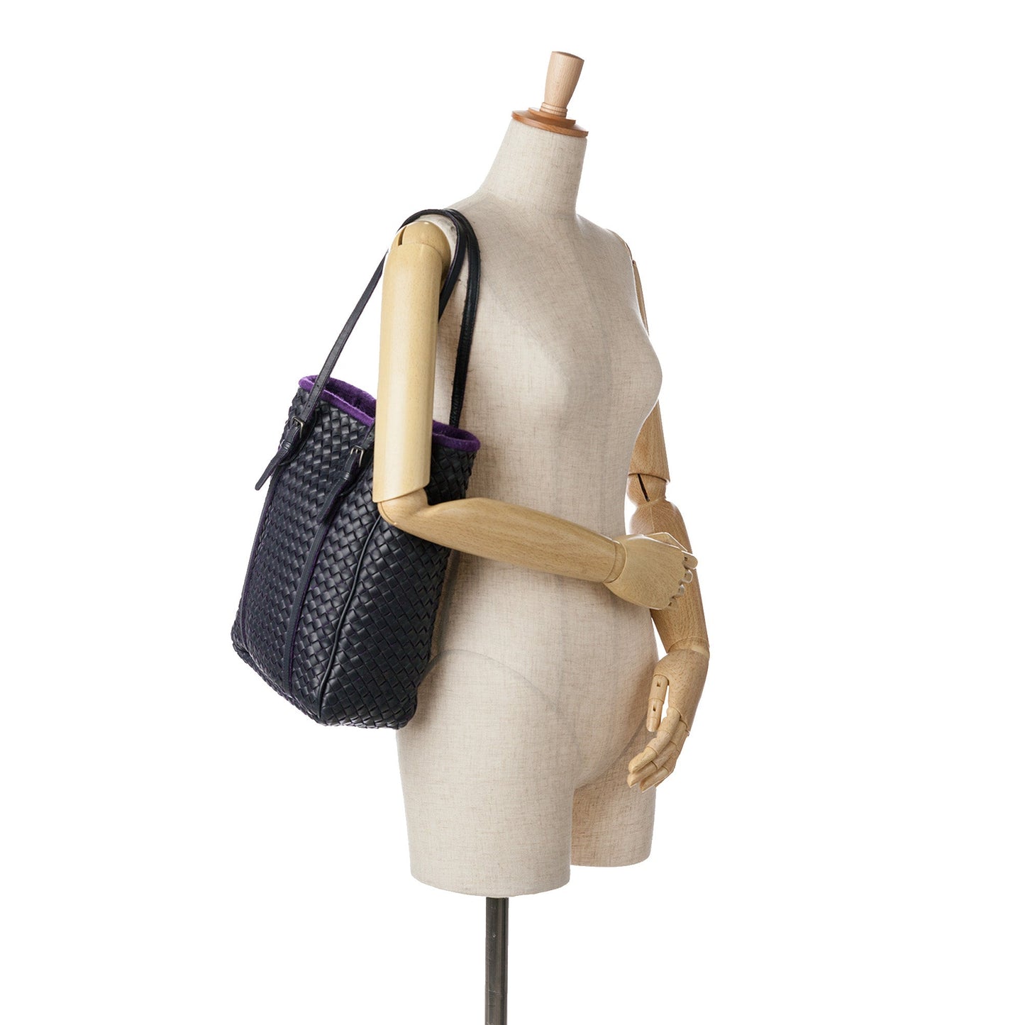 Purple Bottega Veneta Leather Intrecciato Tote