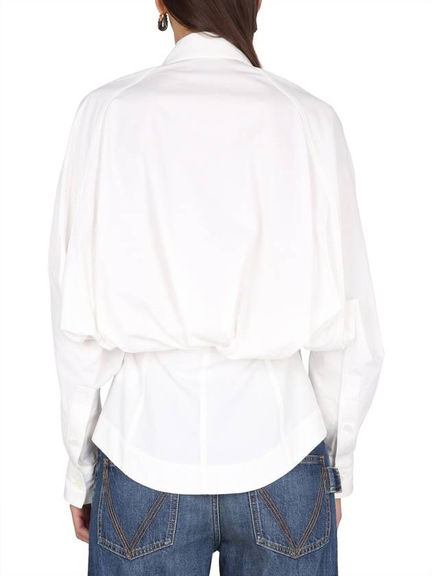 Bottega Veneta Women's Compact Cotton Long Sleeve Shirt Chalk