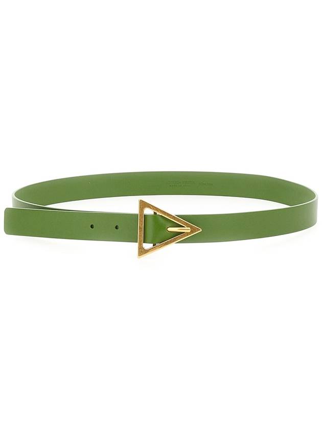 Bottega Veneta Triangle Buckle Leather Belt Green