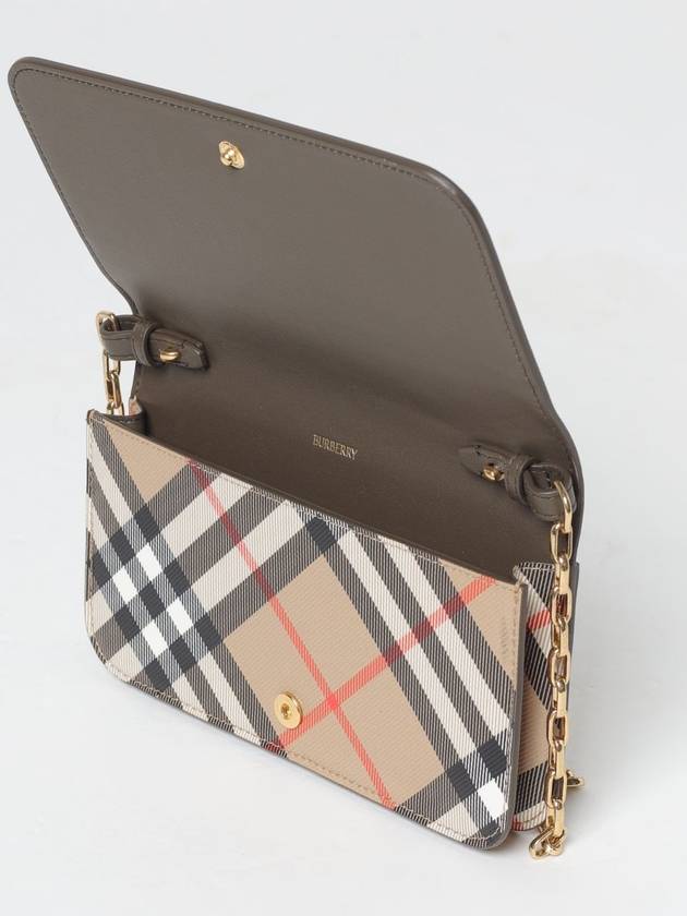 Burberry Check Chain Strap Cross Bag Sand