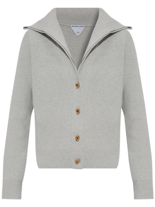 Bottega Veneta Compact Knot Button Wool Cardigan Moon