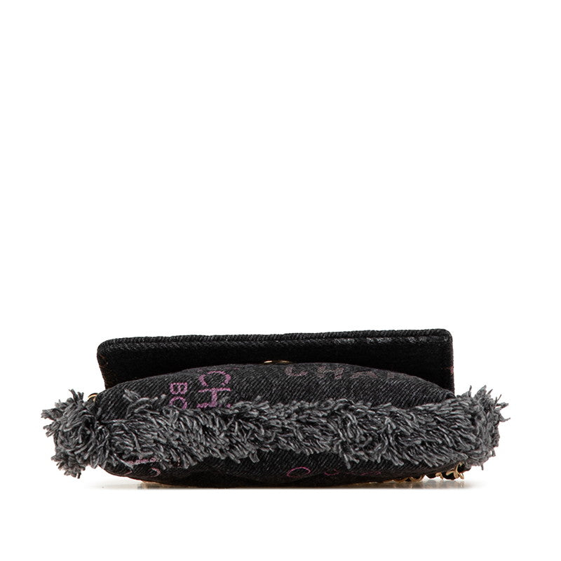 Chanel Denim Leather Mini Matelasse Logo Chain Bag