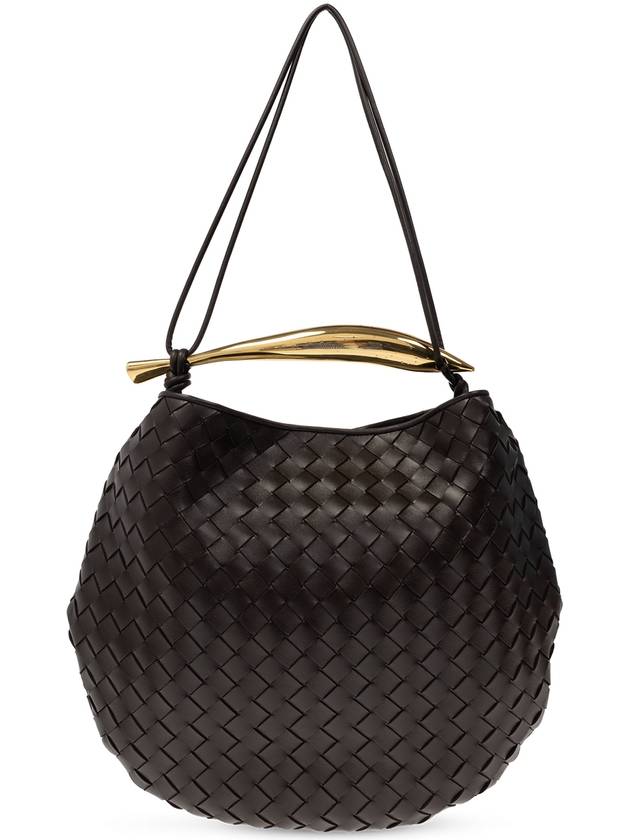 Bottega Veneta Medium Intrecciato Sardin Top Handle Tote Bag Dark Brown