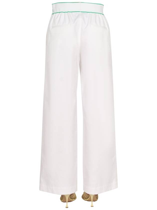 Bottega Veneta Women's Elastic Cotton Tennis Straight Pants White