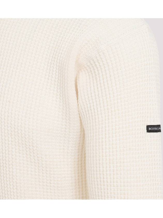 Bottega Veneta H71 793753v3ku0 9300 Men's Pullover Knit Cardigan Sweater Jumper Zip-up Logo Cardigan MAN OFF WHITE KNITWEAR