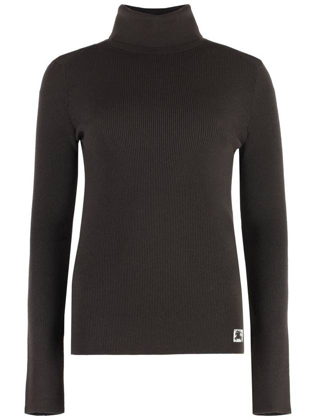 Burberry Equestrian Night Wool Blend Turtleneck Otter