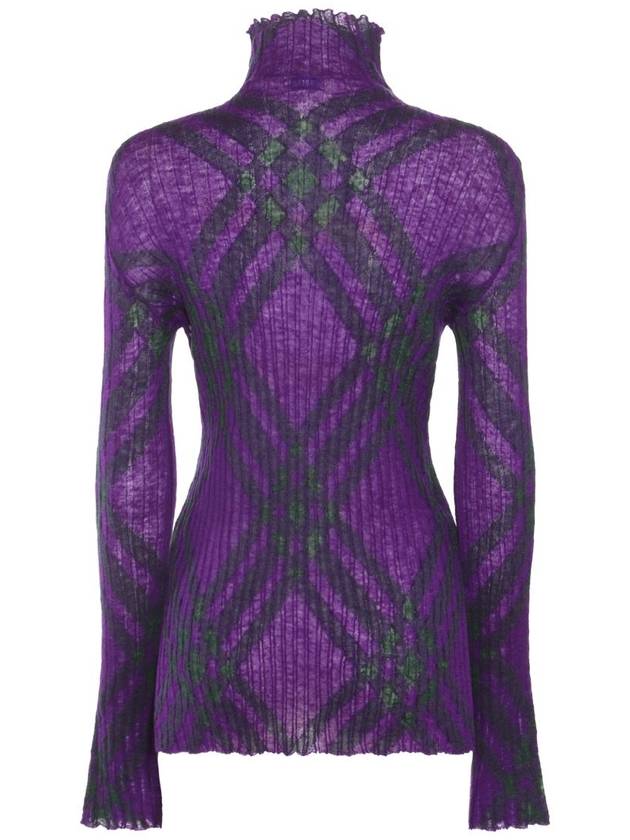 Burberry Check Mohair Blend Turtleneck Royal