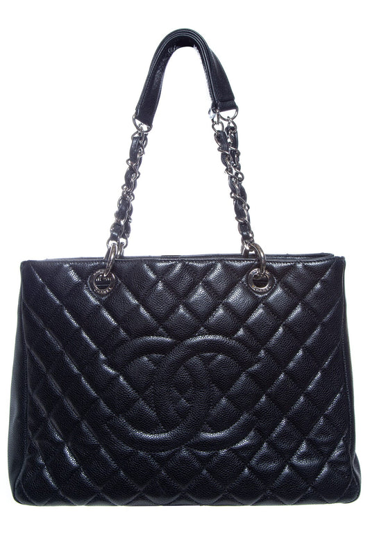 Chanel 2009/10 Black Caviar Grand Shopper Tote Handbag
