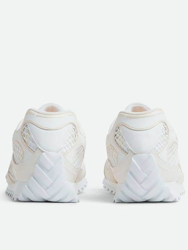 Bottega Veneta Orbit Mesh Rubber Low Top Sneakers Silver White