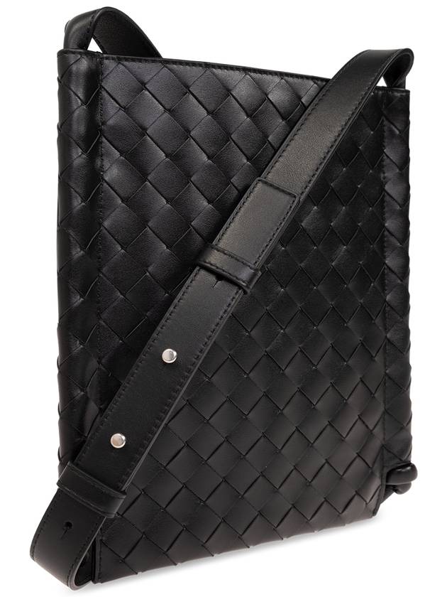 Bottega Veneta Intrecciato Flat Loop Small Cross Bag Black