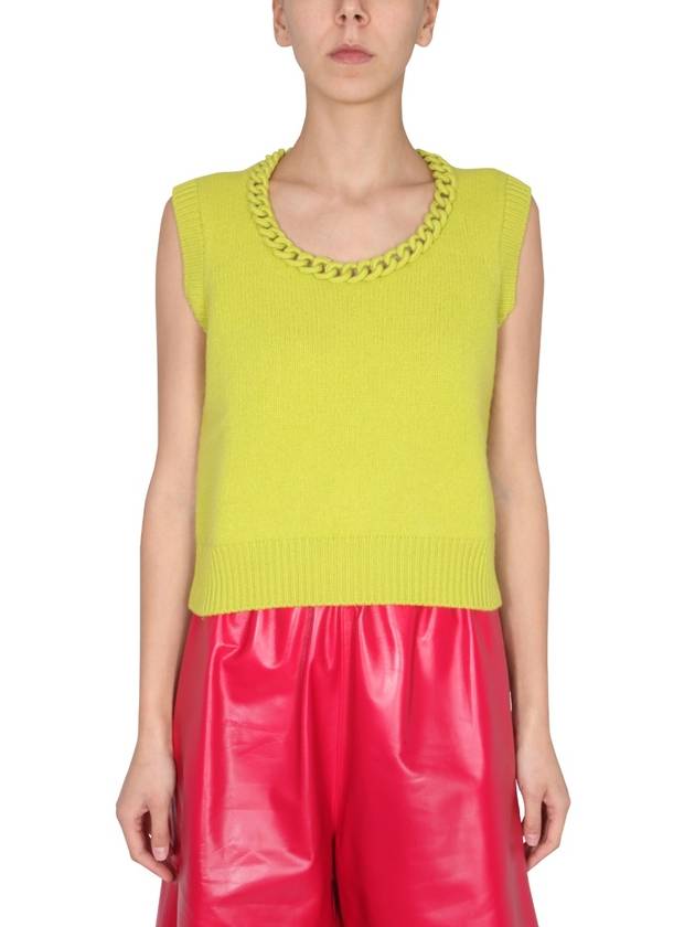 Bottega Veneta chain crochet trim knit sleeveless