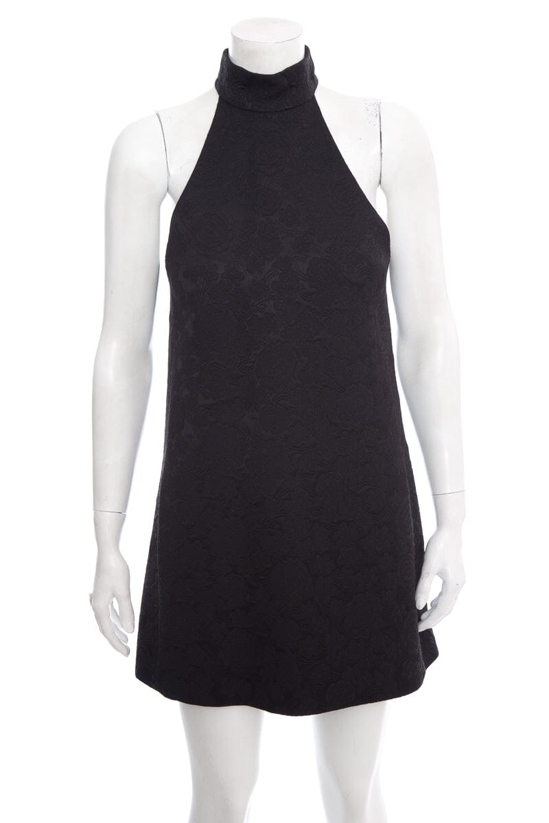 Saint Laurent Black Floral Halter Neck Mini Dress SZ 4