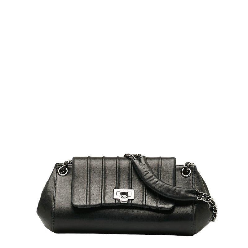 Chanel Mademoiselle Chain Shoulder Bag Black Lambskin