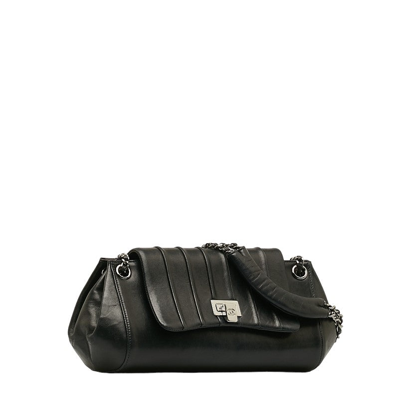 Chanel Mademoiselle Chain Shoulder Bag Black Lambskin