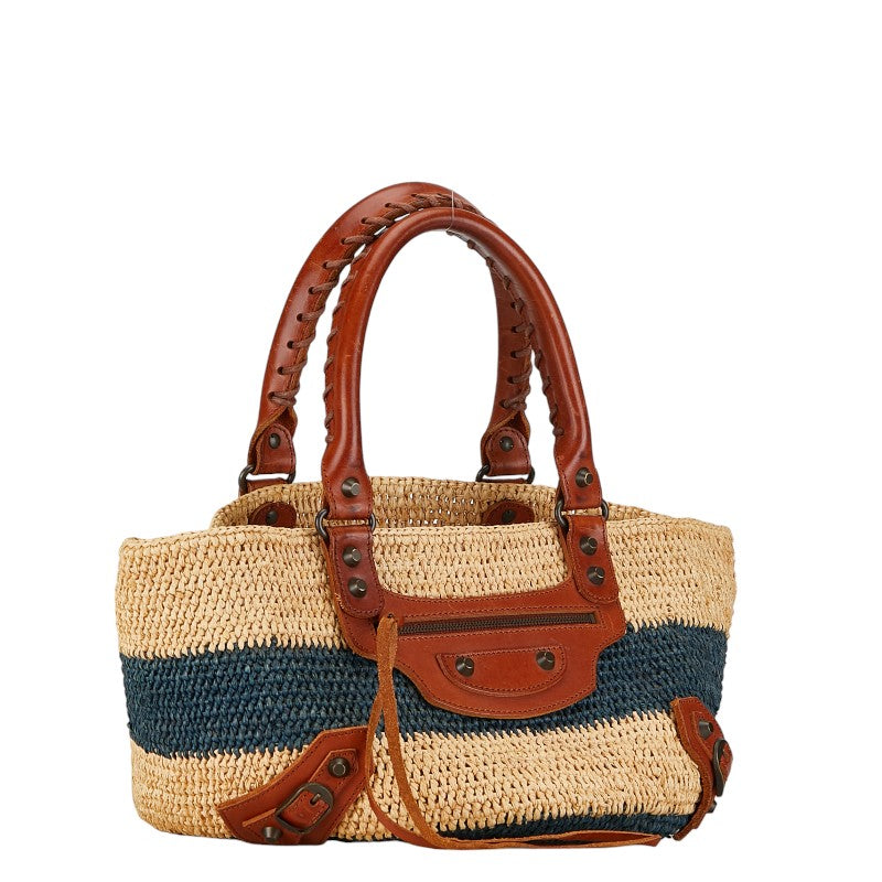 Balenciaga Raffia Leather Small Handbag