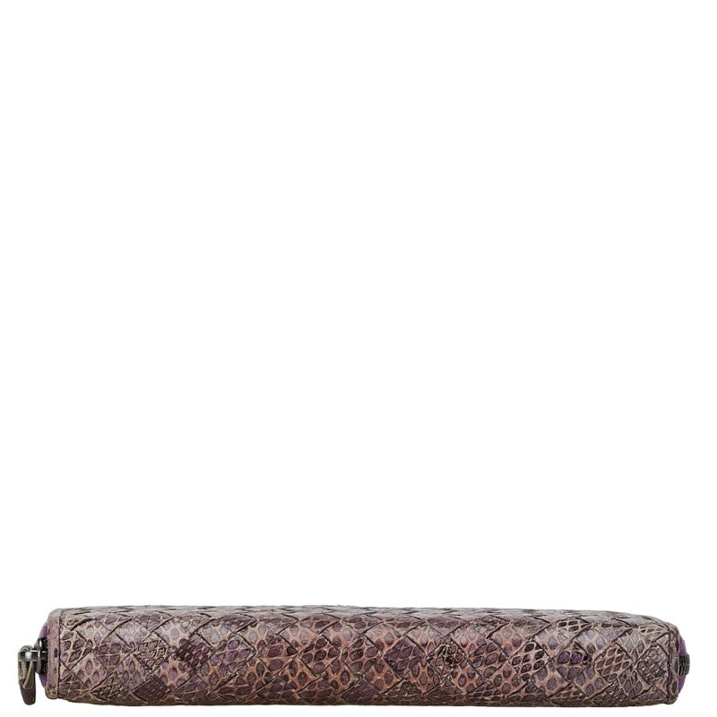 Bottega Veneta Python Intrecciato Zip Wallet