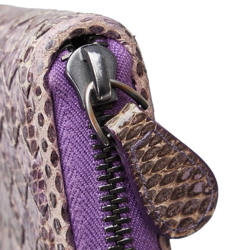 Bottega Veneta Python Intrecciato Zip Wallet