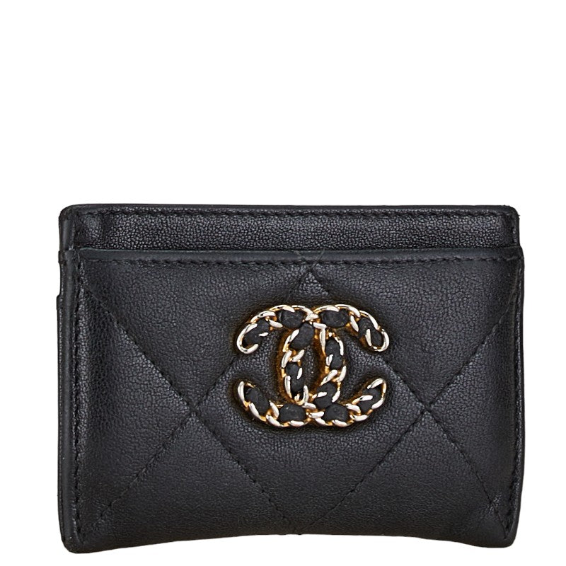 Chanel 19 Coco Mark Card Case AP1167 Black Lambskin in New Condition
