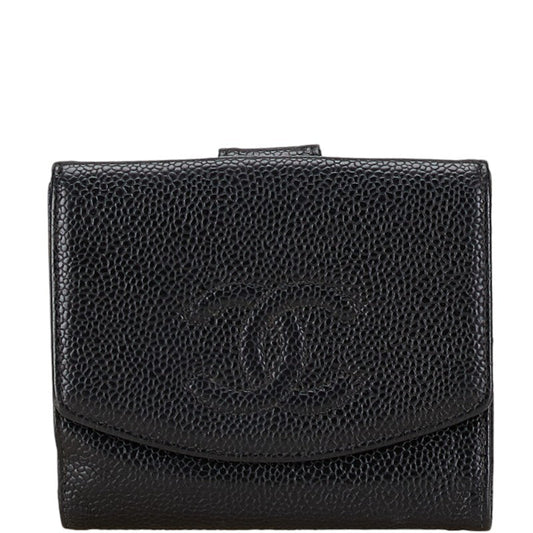 Chanel Caviar Skin Compact Wallet A13496