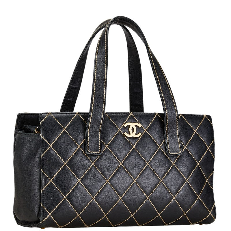 Chanel Wild Stitch Coco Mark Leather Tote Bag