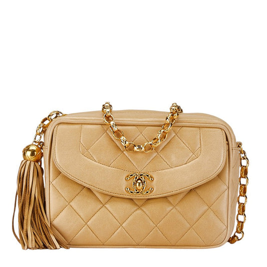 Chanel Lambskin Fringe Chain Shoulder Bag