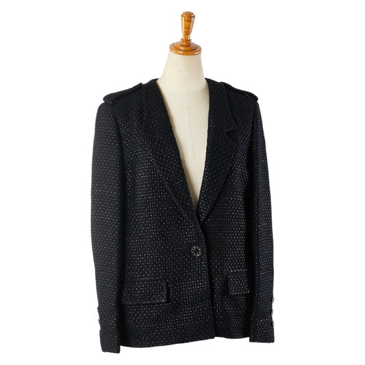 Chanel Tweed Jacket Pants Set 38 Black