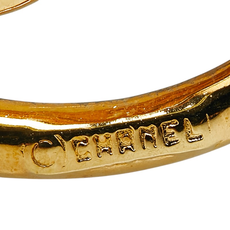 Chanel Coco Mark Round Brooch Gold