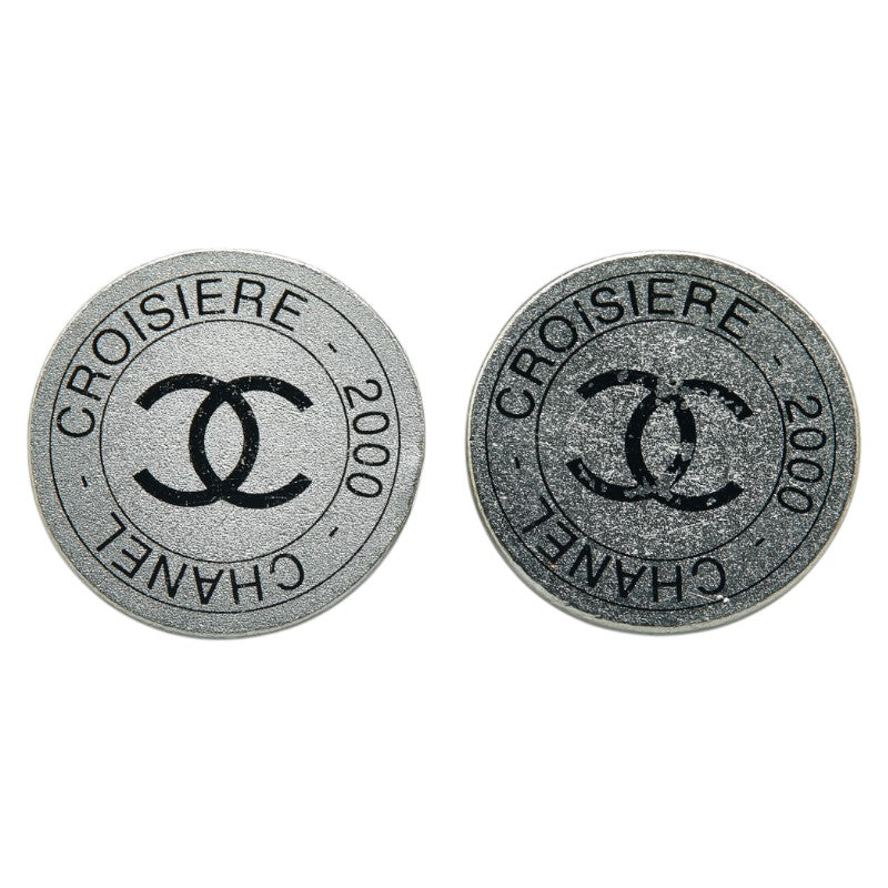 Chanel Coco Mark Round Metal Earrings