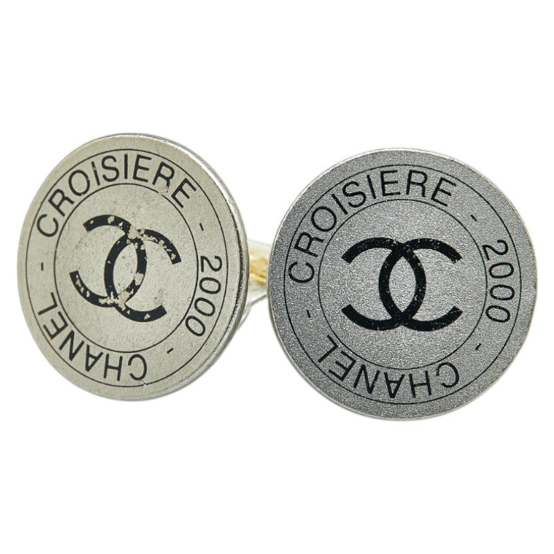 Chanel Coco Mark Round Metal Earrings